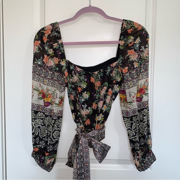 New Alice + Olivia Clarabelle Silk Cotton Blend Top NWOT size Small - Picture 5 of 6